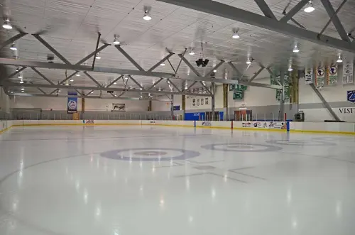 Inside-photo-Ploar-ice-Wake-Forest-Big-Photo Empty indoor ice rink for skating.