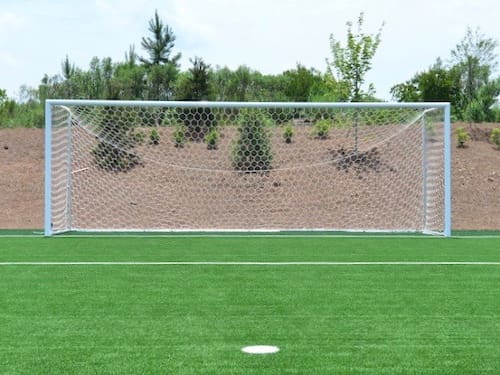 WCC_soccer_goal500x375 Soccer goal on artificial turf field.